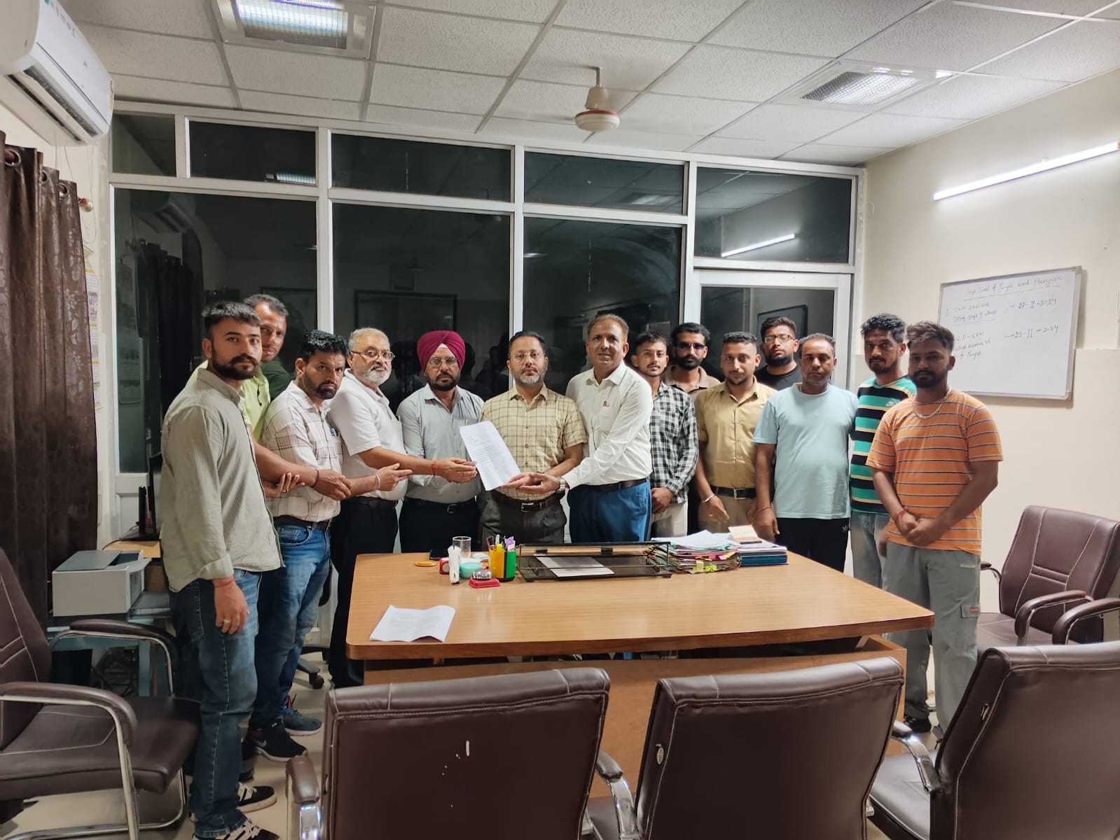 Technical Services Union and Powercom Contract Employees Union gave a demand letter to SDM Garhshankar